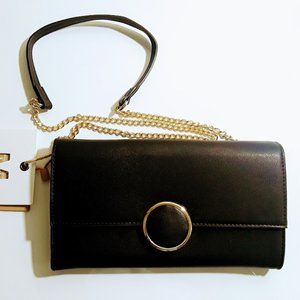 ~MIZTIQUE DESIGNER COLLECTION~Rory Crossbody Clutch Black Handbag w/ Chain Strap